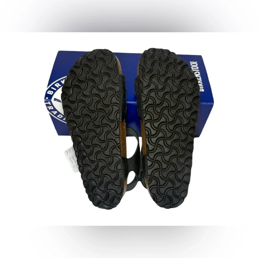 Birkenstock Bali Soft Footbed Sandals Black Oiled Leather 39 Regular Women Sz 8 - Picture 6 of 15